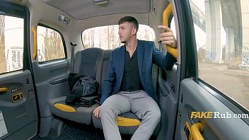 Busty female taxi lady hate fucks male passenger who works in a bank