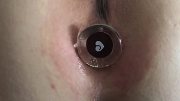 Stroking cock wife ass full of glass