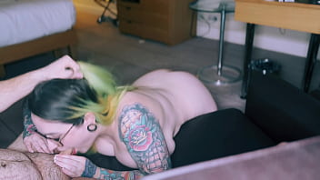 Drooling gagging sloppy blowjob with facial cumshot