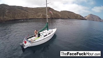 Hot blonde gets face banged hard