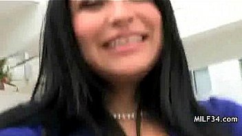 Horny big tit milf gives a hot blowjob