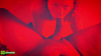 Lucky gurl kween bunny b red light special pov blowjob and throat fucking a bbc