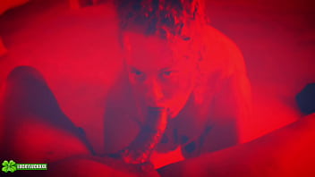 Lucky gurl kween bunny b red light special pov blowjob and throat fucking a bbc