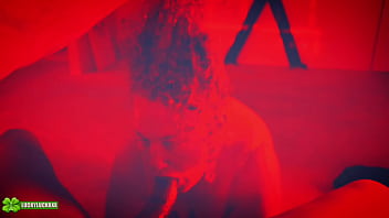 Lucky gurl kween bunny b red light special pov blowjob and throat fucking a bbc