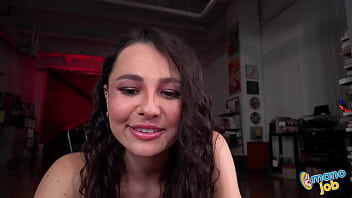 Sly chick jerks off mature dick