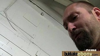 Ebony gets group cumshots 14