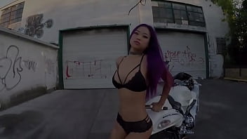Kym chanthavong twerking and showing off her motorcycle