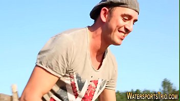 Urinating whore rides rod