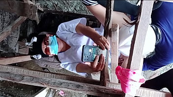 Company nurse construction labor playing in construction site