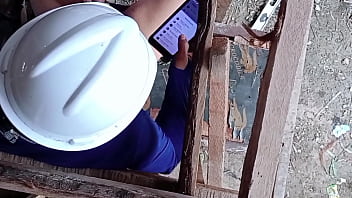 Company nurse construction labor playing in construction site