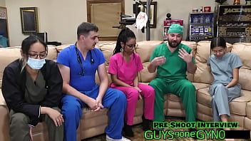 Male nurse sneaks into exam room on break to masturbate on exam table on guysgonegynocom