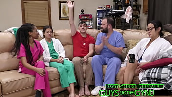 Male nurse sneaks into exam room on break to masturbate on exam table on guysgonegynocom