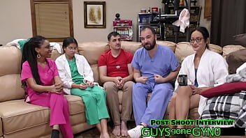 Male nurse sneaks into exam room on break to masturbate on exam table on guysgonegynocom