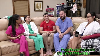 Male nurse sneaks into exam room on break to masturbate on exam table on guysgonegynocom