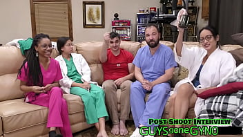 Male nurse sneaks into exam room on break to masturbate on exam table on guysgonegynocom