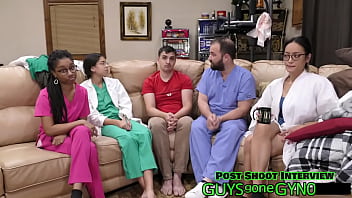 Male nurse sneaks into exam room on break to masturbate on exam table on guysgonegynocom