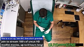 Male nurse sneaks into exam room on break to masturbate on exam table on guysgonegynocom