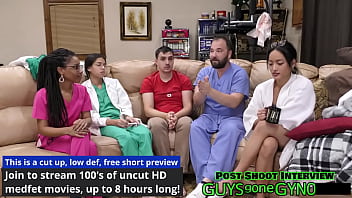 Male nurse sneaks into exam room on break to masturbate on exam table on guysgonegynocom