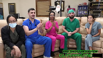 Male nurse sneaks into exam room on break to masturbate on exam table on guysgonegynocom