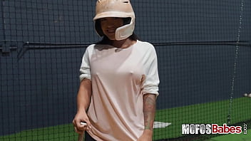 See this beautiful big tit black haired hottie gives wet blowjob and fuck huge cock