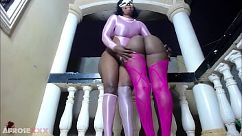 Two big ass ebony sluts doing a wild balcony sex show at night