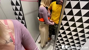 Blondie with glasses sucks my cock good