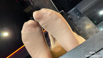 Rubbing my nylon feet against each other right above your face