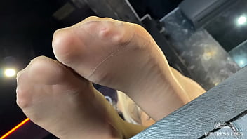 Rubbing my nylon feet against each other right above your face