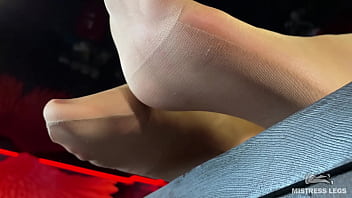Rubbing my nylon feet against each other right above your face