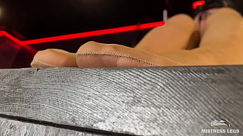 Rubbing my nylon feet against each other right above your face