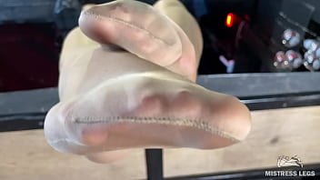 Rubbing my nylon feet against each other right above your face