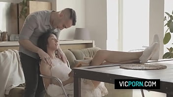 Naughty brunette milf loves getting fucked before the lunch