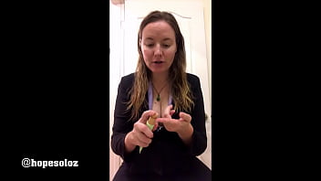 Stunning blonde milf puts on her make up and teases with her cleavage