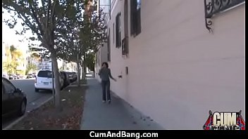 Ebony chick fucked hard in group sex action 4