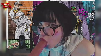 Inked blonde's sloppy machine blowjob