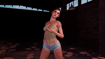 Young Fit Ellie Posing Alone In Ripped Clothe In Destroyed Factory thumbnail