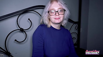 Silver blonde coed annie archer sucks a cock and gets her wet pussy fucked