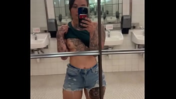 Been a while since i graced a bathroom mirror with these titties