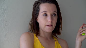 Sexy brunette smoking outside – two scenes