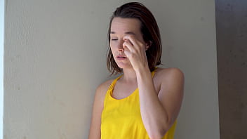 Sexy brunette smoking outside – two scenes