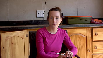 Sexy brunette smoking outside – two scenes