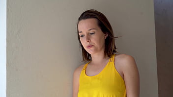 Sexy brunette smoking outside – two scenes