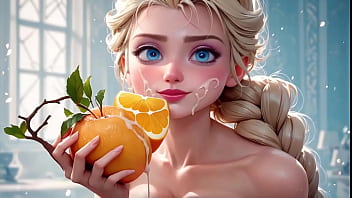 Asmr de frutas sendo comidas pela frozen
