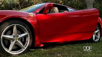 Foot frenzy on a ferrari