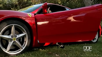 Foot frenzy on a ferrari