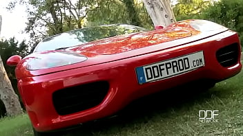 Foot frenzy on a ferrari