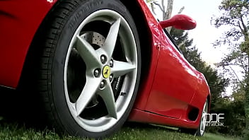 Foot frenzy on a ferrari