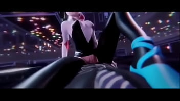 Spidergwen gets her tight pussy creampied