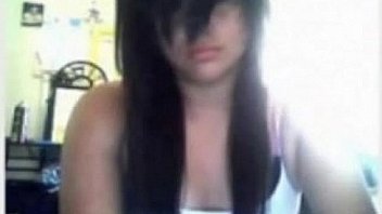 Cute teen fingering her hairy pussy