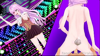 Koikatsu lewdtuber on stage and behind it